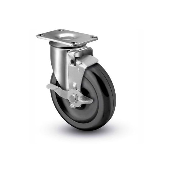 Colson Colson 2 Series Swivel Plate Caster 2.02256.53 BRK1 Polyolefin With Brake 2-1/2" Dia. 200 Lb. 2.02256.53 BRK1 - main